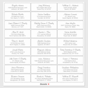 Customisable wedding guest address labels sticker