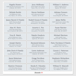 Customisable wedding guest address labels sticker