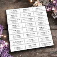 Customisable wedding guest address labels sticker