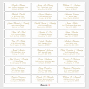 Customisable wedding guest address labels sticker
