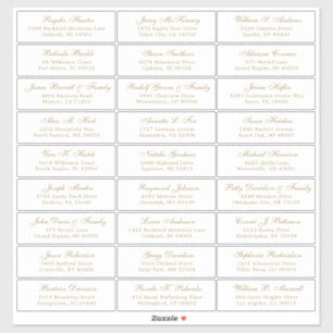 Customisable wedding guest address labels sticker