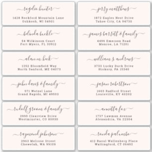 Customisable wedding guest address labels sticker