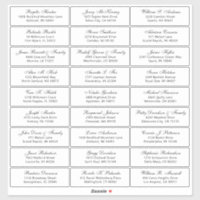 Customisable wedding guest address labels sticker
