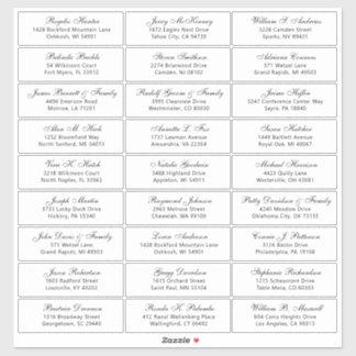 Customisable wedding guest address labels sticker