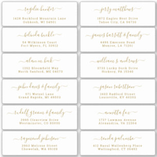 Customisable wedding guest address labels sticker