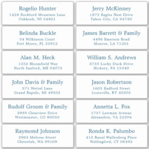 Customisable wedding guest address labels sticker