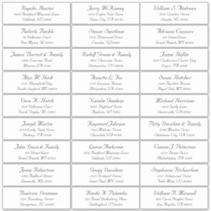 Customisable wedding guest address labels sticker