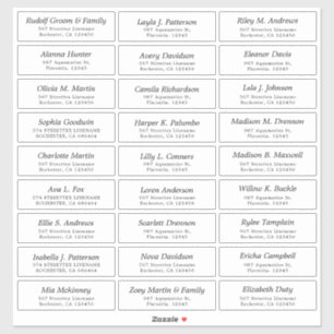 Customisable Wedding Guest lable Sticker