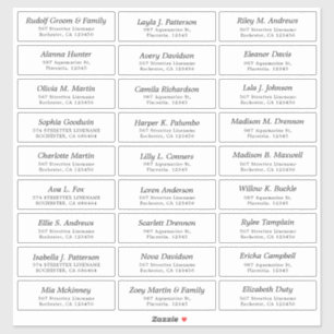 Customisable Wedding Guest lable Stickers