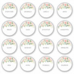 Customisable wedding guest Name Thank you Sticker<br><div class="desc">Elegant Blush pink / peach spring floral botanical wedding thank you stickers featuring a bouquet of soft pastel watercolor roses, peonies and hydrangeas in shades of blush pink, peach and cream with lush green botanical leaves and eucalyptus leaves. A modern design choice that is perfect for spring and summer sage...</div>