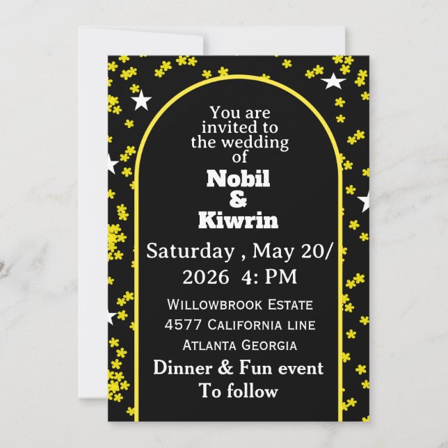 Customisable Wedding Invitation | Elegant  (Front)