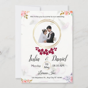Customisable Wedding Invitation with Couple Pic 