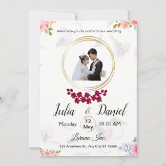 Customisable Wedding Invitation with Couple Pic