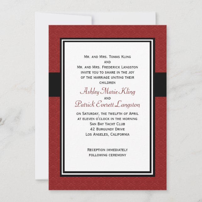 Customisable Wedding Invitations (Front)
