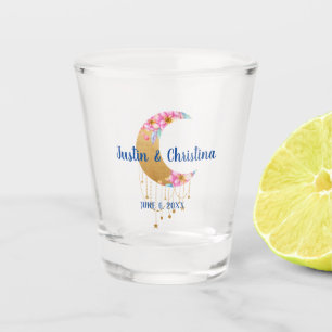 Customisable Wedding Keepsake Gold Moon Shot Glass