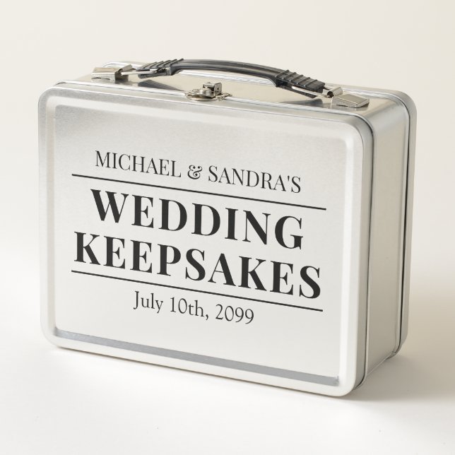 Customisable Wedding Keepsakes Metallic Box (Front)