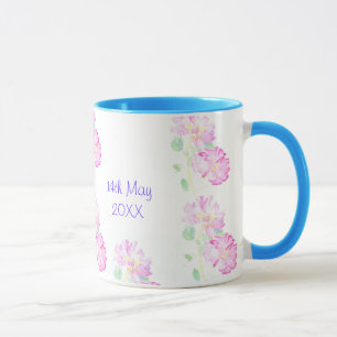 Customisable Wedding Mug , Romantic Pink Roses