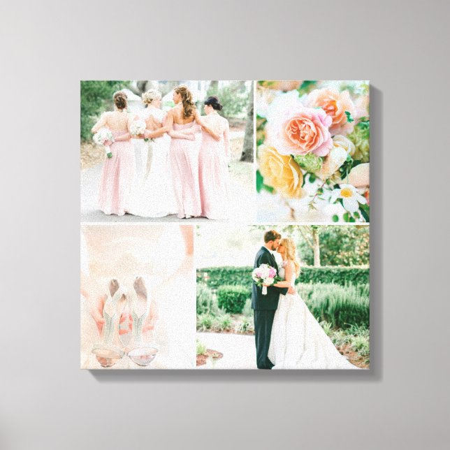 Customisable Wedding Photo Collage Canvas Print (Front)