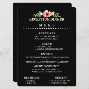 Customisable WEDDING RECEPTION MENU Invitation