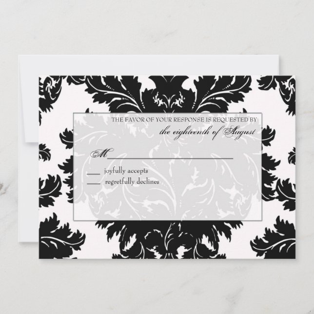 Customisable Wedding RSVP Response Card (Front)
