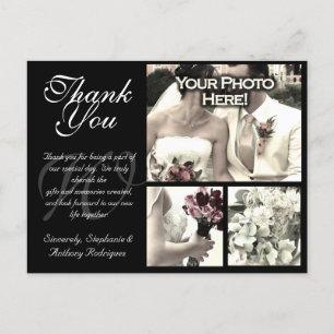 Customisable Wedding Thank You Card 3 Photos