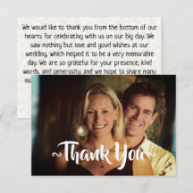Customisable Wedding Thank You Cards