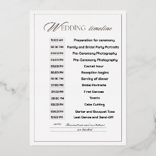 Customisable Wedding Timeline
