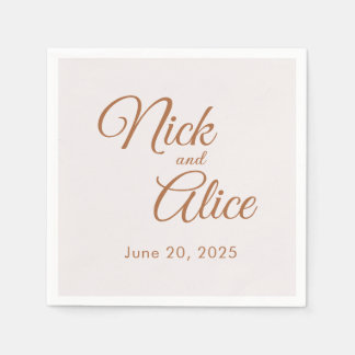 Customisable Weddings, Engagements - COFFEE Colour Napkin