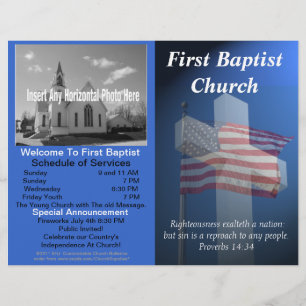 Customisable Weekly Church Bulletin (Patriotic)