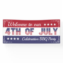 Customisable Welcome 4th of July Stars and Stripes