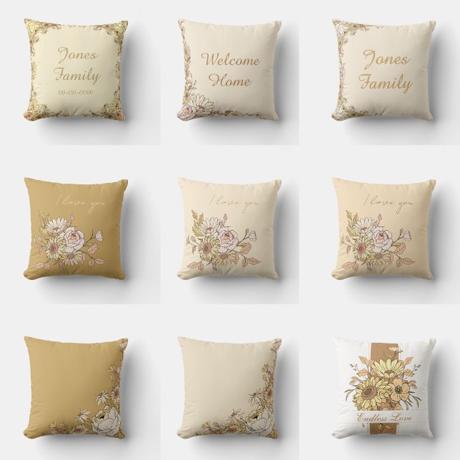 Customisable "Welcome Home" Botanical Pillow (Creator Uploaded)