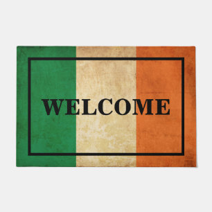 CUSTOMISABLE WELCOME text on IRELAND vintage flag Doormat