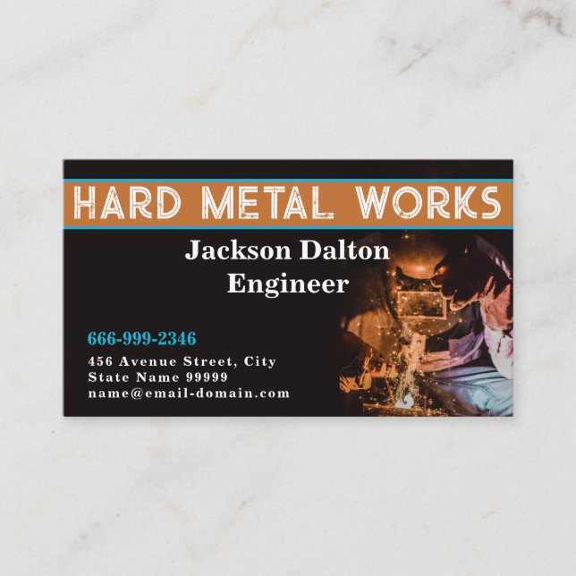 Customisable Welder Consultant Business Cards (Front)