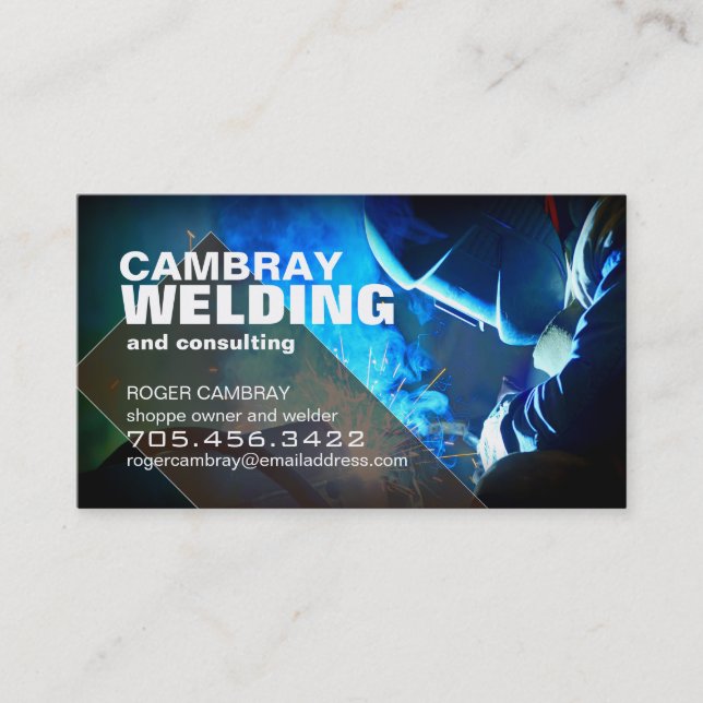 Customisable Welder Consultant Business Cards (Front)