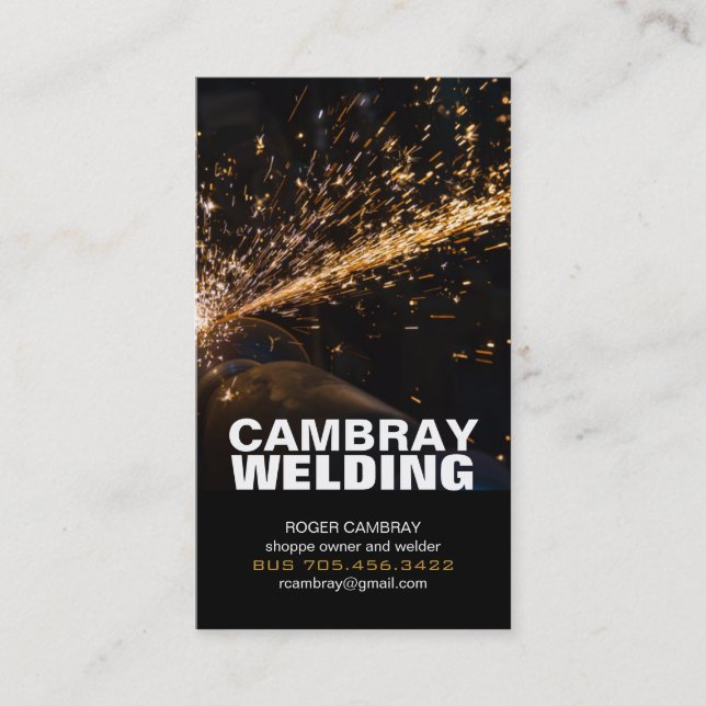 Customisable Welding Business Cards (Front)