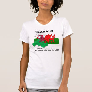 Customisable WELSH MUM Flag of Wales T-Shirt