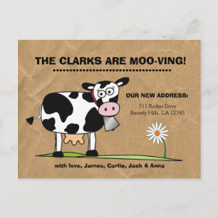 Customisable We're Moo-ving Postcard