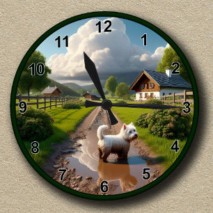 Customisable West Highland White Terrier (Westie) Round Clock