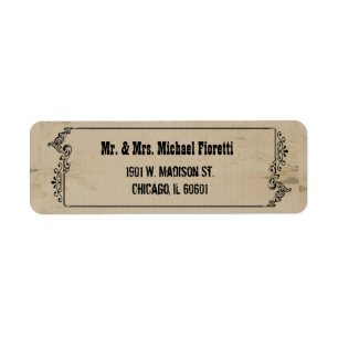 Customisable Western Inspired Return Address Label