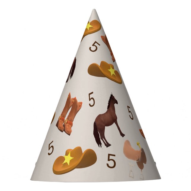 Customisable Western Themed  Party Hat (Front)