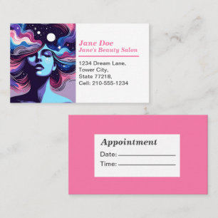 Customisable Whimsical Beauty Salon Appointment Business Card