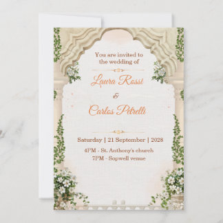 Customisable whimsical wedding invitation