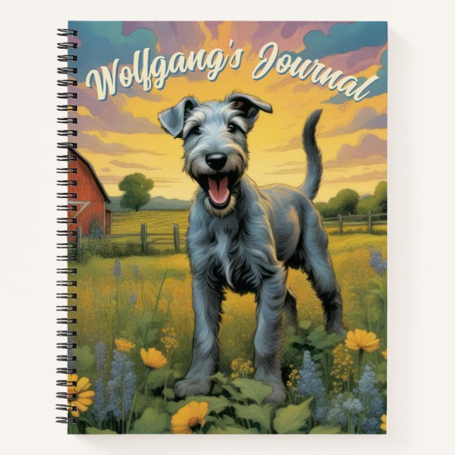  Customisable Whimsical Wolfhound Farm Journal (Front)
