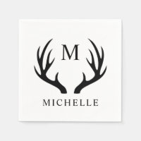 Customisable White And Black Deer Antler Monogram
