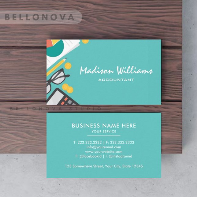 Customisable White Bright Blue Professional  Business Card (Customizable White Bright Blue Professional Business Card)