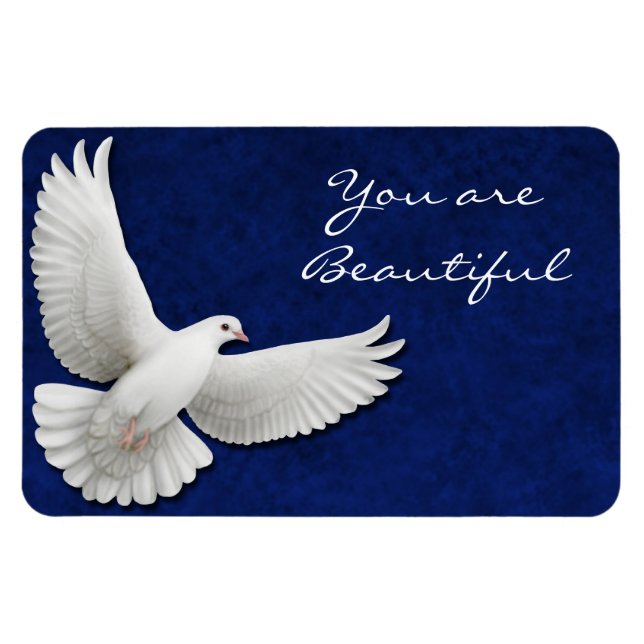 Customisable White Dove Premium Flexi Magnet (Horizontal)