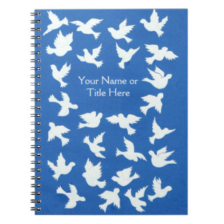Customisable White Doves Spiral Notebook