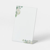 Customisable White Floral Sign