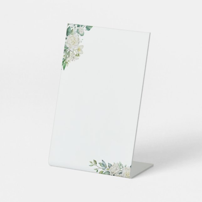 Customisable White Floral Sign (Front)