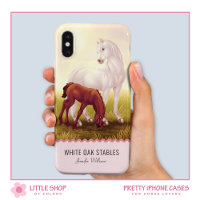 Customisable White Horse and Foal